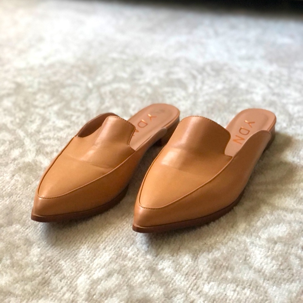 Tan/Nude Mule Loafers - size 8 gently used!